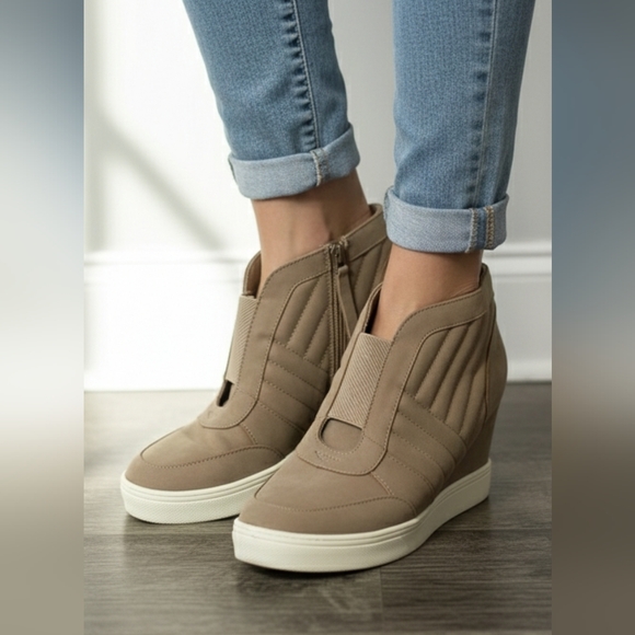 MIA Shoes - MIA Tan Wedge Sneakers Size 8 Used